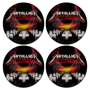 Metallica  master of puppets, SET of 4 round wooden coasters (9cm)