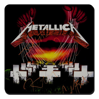 Metallica  master of puppets, Τετράγωνο μαγνητάκι ξύλινο 9x9cm