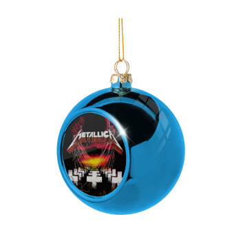 Metallica  master of puppets, Χριστουγεννιάτικη μπάλα δένδρου Μπλε 8cm