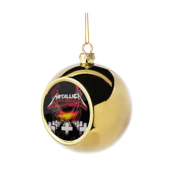 Metallica  master of puppets, Χριστουγεννιάτικη μπάλα δένδρου Χρυσή 8cm