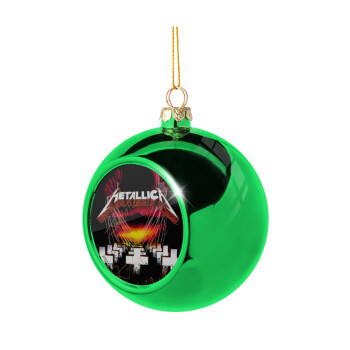 Metallica  master of puppets, Χριστουγεννιάτικη μπάλα δένδρου Πράσινη 8cm
