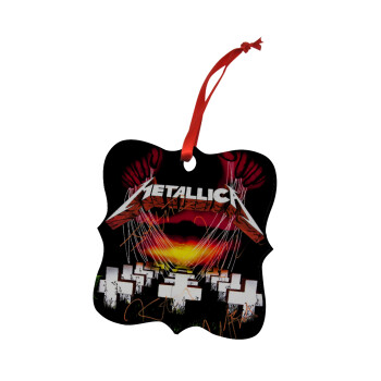 Metallica  master of puppets, Χριστουγεννιάτικο στολίδι polygon ξύλινο 7.5cm