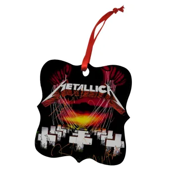 Metallica  master of puppets, Christmas ornament polygon wooden 7.5cm