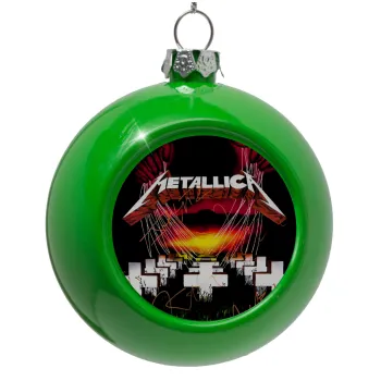 Metallica  master of puppets, Στολίδι Χριστουγεννιάτικη μπάλα δένδρου Πράσινο 8cm