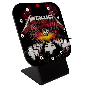 Metallica  master of puppets, Επιτραπέζιο ρολόι ξύλινο με δείκτες (10cm)
