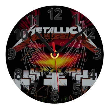 Metallica  master of puppets, Ρολόι τοίχου γυάλινο (20cm)