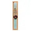 Easter Set, wooden keychain & aromatic flat Easter candle (30cm) (TURQUOISE)