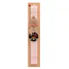 Easter Set, wooden keychain & scented flat Easter candle (30cm) (PINK)