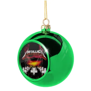 Metallica  master of puppets, Green Christmas tree ornament ball 8cm