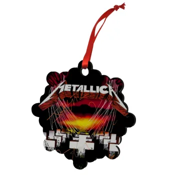 Metallica  master of puppets, Christmas ornament snowflake wooden 7.5cm