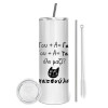 Tumbler stainless steel 600ml, with metal straw & cleaning brush