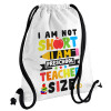 I Am Not Short I Am Preschool Teacher Size, Τσάντα πλάτης πουγκί GYMBAG λευκή, με τσέπη (40x48cm) & χονδρά κορδόνια