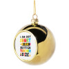 Golden Christmas tree ball ornament 8cm