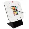 Quartz Wooden table clock with hands (10cm)