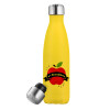 Yellow Stainless Steel Metallic Thermos, double-walled, 500ml