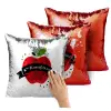 Μαξιλάρι καναπέ Μαγικό Κόκκινο με πούλιες 40x40cm περιέχεται το γέμισμα