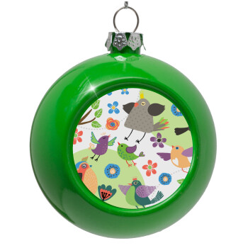 τα πουλάκια, Green Christmas tree ornament bauble 8cm