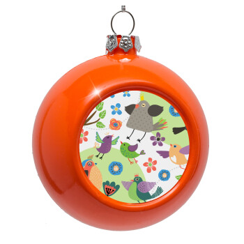 τα πουλάκια, Orange Christmas tree ornament bauble 8cm