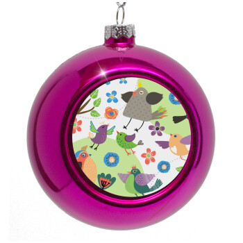 τα πουλάκια, Purple Christmas tree ornament bauble 8cm