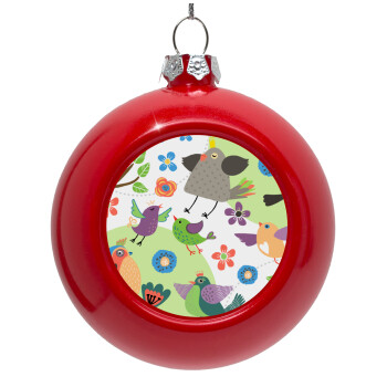 τα πουλάκια, Red Christmas tree ornament bauble 8cm