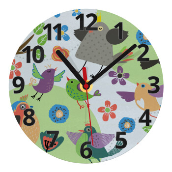 τα πουλάκια, Ρολόι τοίχου γυάλινο (20cm)