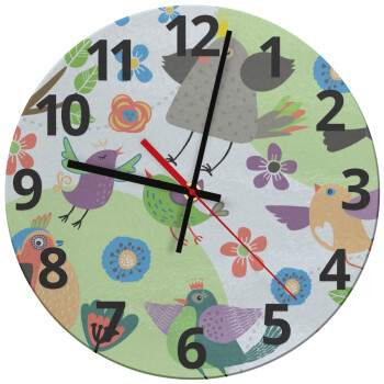 τα πουλάκια, Ρολόι τοίχου γυάλινο (30cm)
