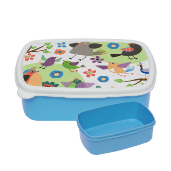 τα πουλάκια, ΜΠΛΕ παιδικό δοχείο φαγητού (lunchbox) πλαστικό (BPA-FREE) Lunch Βox M18 x Π13 x Υ6cm