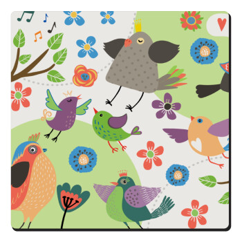 τα πουλάκια, Τετράγωνο μαγνητάκι ξύλινο 6x6cm