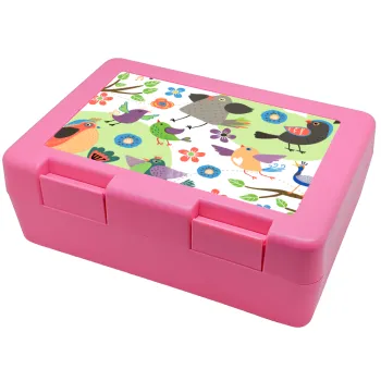 τα πουλάκια, Children's cookie container PINK 185x128x65mm (BPA free plastic)