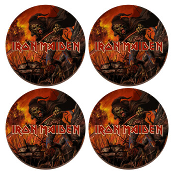 Iron maiden From Fear to Eternity, ΣΕΤ x4 Σουβέρ ξύλινα στρογγυλά plywood (9cm)