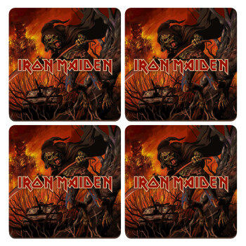 Iron maiden From Fear to Eternity, ΣΕΤ x4 Σουβέρ ξύλινα τετράγωνα plywood (9cm)