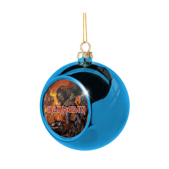 Iron maiden From Fear to Eternity, Blue Christmas tree ball ornament 8cm