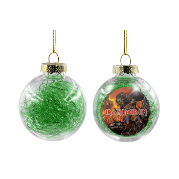 Iron maiden From Fear to Eternity, Χριστουγεννιάτικη μπάλα δένδρου διάφανη με πράσινο γέμισμα 8cm