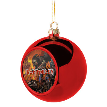Iron maiden From Fear to Eternity, Χριστουγεννιάτικη μπάλα δένδρου Κόκκινη 8cm