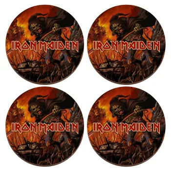 Iron maiden From Fear to Eternity, ΣΕΤ x4 Σουβέρ ξύλινα στρογγυλά plywood (9cm)