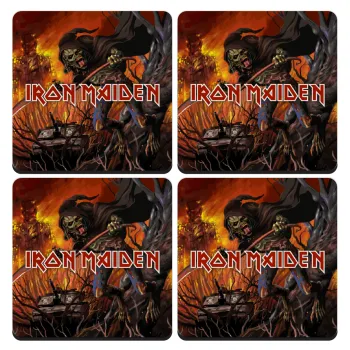 Iron maiden From Fear to Eternity, ΣΕΤ 4 Σουβέρ ξύλινα τετράγωνα (9cm)