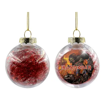 Iron maiden From Fear to Eternity, Transparent Christmas tree ball ornament with red filling 8cm