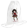 Τσάντα πλάτης πουγκί GYMBAG λευκή (28x40cm)