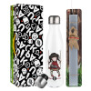 Easter candle, metallic white thermos bottle (500ml) & aromatic flat candle (30cm) (GRAY)