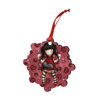 Santoro, Στολίδι Χριστουγεννιάτικο στολίδι snowflake ξύλινο 7.5cm