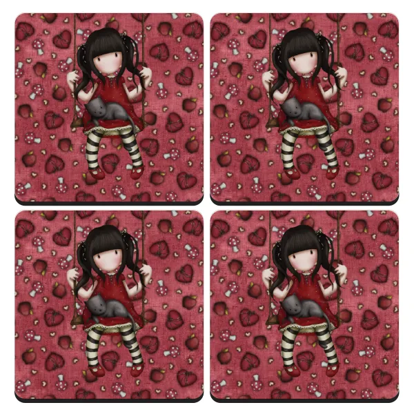 Santoro — Set of 4 square wooden coasters (9cm)