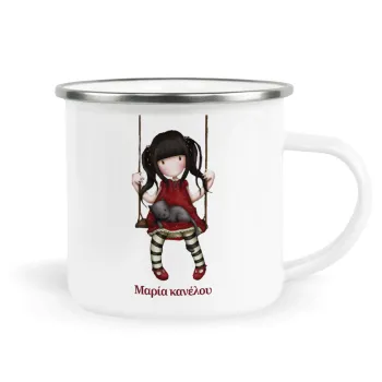 Santoro, Metallic enamel cup white 360ml