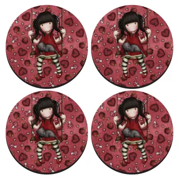 Santoro, ΣΕΤ 4 Σουβέρ ξύλινα στρογγυλά (9cm)