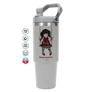 Santoro, ΓΚΡΙ χρώματος Θερμός Ανοξείδωτο 890ml (30oz) με χερούλι