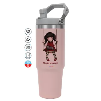 Santoro, ΡΟΖ χρώματος Θερμός Ανοξείδωτο 890ml (30oz) με χερούλι