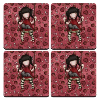 Santoro, ΣΕΤ 4 Σουβέρ ξύλινα τετράγωνα (9cm)