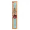 Easter Set, wooden keychain & aromatic flat Easter candle (30cm) (TURQUOISE)