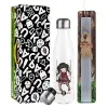 Easter candle, metallic white thermos bottle (500ml) & aromatic flat candle (30cm) (GRAY)