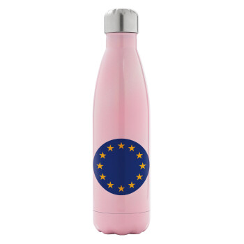 EU, Μεταλλικό παγούρι θερμός Ροζ Ιριδίζον (Stainless steel), διπλού τοιχώματος, 500ml