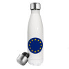 EU, Μεταλλικό παγούρι θερμός Λευκό (Stainless steel), διπλού τοιχώματος, 500ml